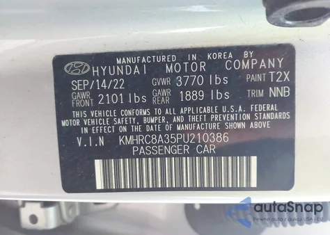 2023 Hyundai Venue Sel from USA, damaged, VIN KMHRC8A35PU210386